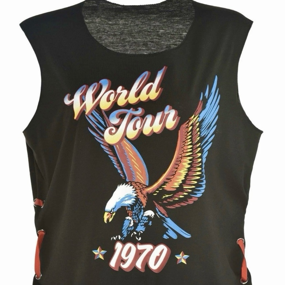 Black Eagle Graphic 'World Tour 1970's Sleeveless Tank Top